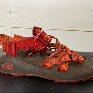 Chaco Red and Orange Strapped Sandals